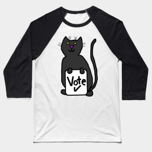 Cute Cat says Vote Baseball T-Shirt